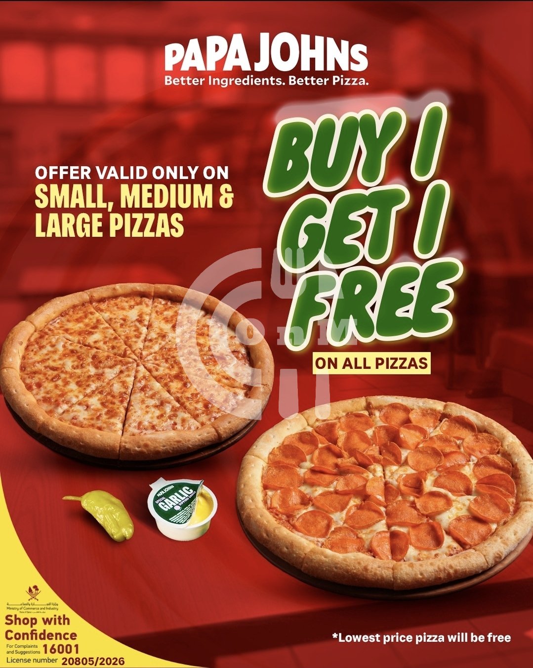 Papa john's Tuesday Offer (Copy) Restaurant Offer in Qatar